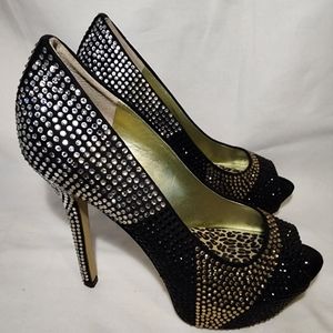 Enzo Angiolini Accented Rhinestone Platform Heels